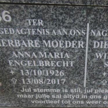 ENGELBRECHT Anna Maria 1926-2017 ::  SWANEPOEL Willem Petrus 1946-2010