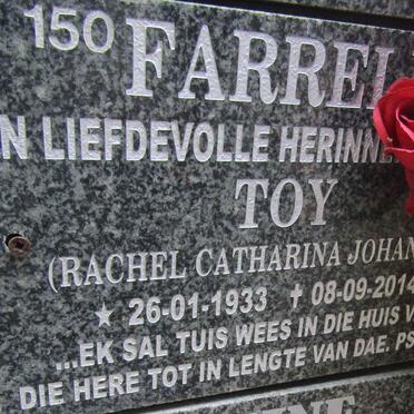 FARRELL Rachel Catharina Johanna 1933-2014