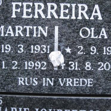 FERREIRA Martin 1931-1992 &amp; Ola 1931-2008