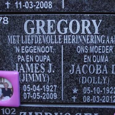 GREGORY James J. 1927-2009 &amp; Jacoba D. 1922-2012