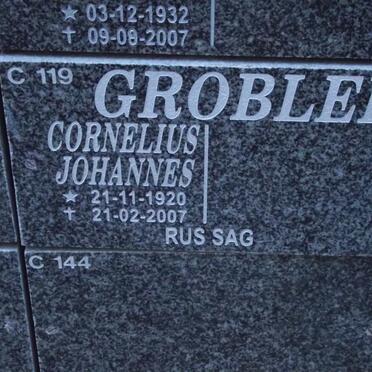 GROBLER Cornelius Johannes 1920-2007