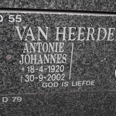 HEERDEN Antonie Johannes, van 1920-2002