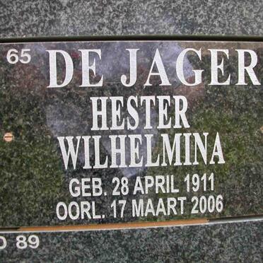 JAGER Hester Wilhelmina, de 1911-2006