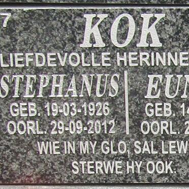 KOK Stephanus 1926-2012 &amp; Eunice 1929-2007
