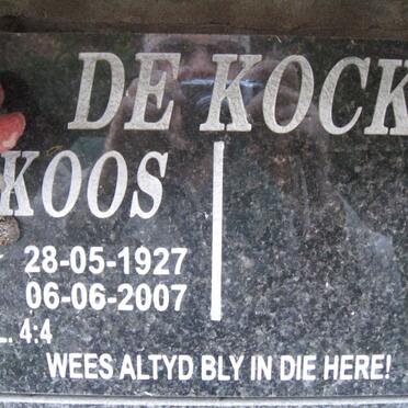 KOCK Koos, de 1927-2007