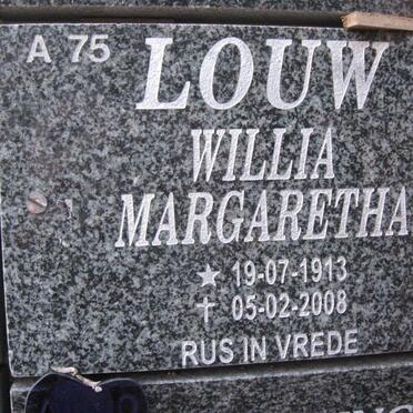 LOUW Willia Margaretha 1913-2009