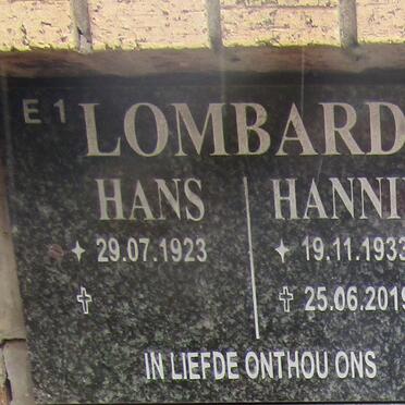 LOMBARD Hans 1923- &amp; Hannie 1933-2019