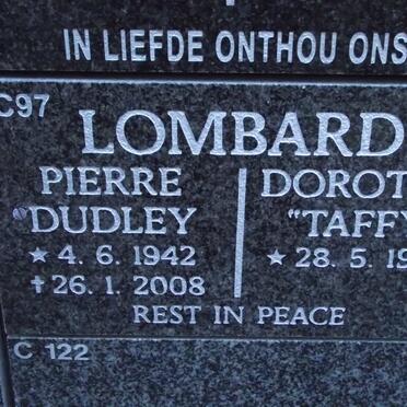 LOMBARD Pierre Dudley 1942-2008 &amp; Dorothy 1943-