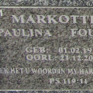 MARKOTTER Paulina Fourina 1915-2015