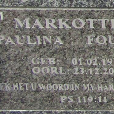 MARKOTTER Paulina Fourina 1915-2015