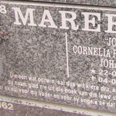 MAREE Cornelia Petronella Johanna 1942-2020