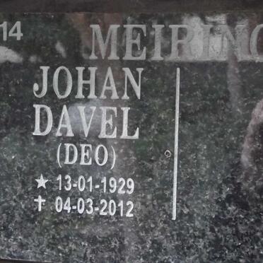 MEIRING Johan Davel 1929-2012