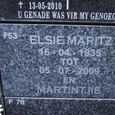 MARITZ Elsie 1935-2009 :: MARITZ Martintjie