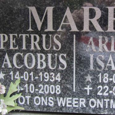 MARE Petrus Jacobus 1934-2008 &amp; Arlene Isabel 1939-2012