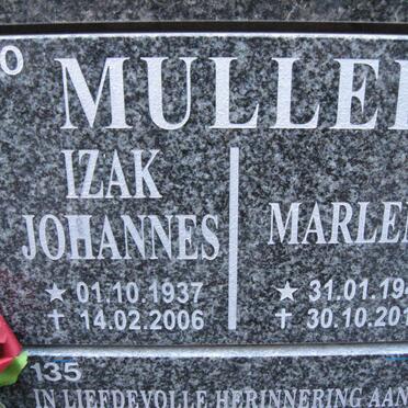 MULLER Izak Johannes 1937-2006 &amp; Marlene 1940-2010