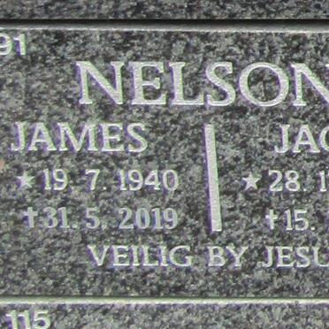 NELSON James 1940-2019 &amp; Jackie 1944-2011