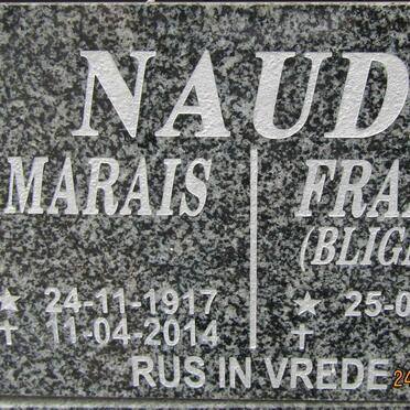 NAUDE Marais 1917-2014 &amp; Fransie BLIGNAUT 1924-