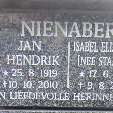 NIENABER Jan Hendrik 1919-2010 &amp; Isabel Elizabeth STANDER 1928-2020
