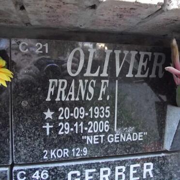 OLIVIER Frans F. 1935-2006