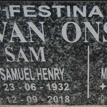 ONSELEN Samuel Henry, van 1932-2018 &amp; Magarieta HEYNS 1934-