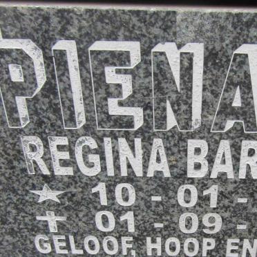 PIENAAR Regina Barbara 1922-2012