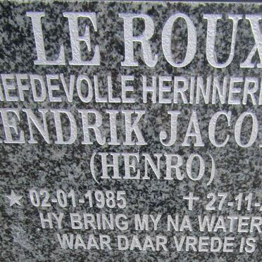 ROUX Hendrik Jacobus, le 1985-2012