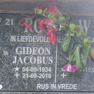ROSSOUW Gideon Jacobus 1934-2016 &amp; J. 1937-