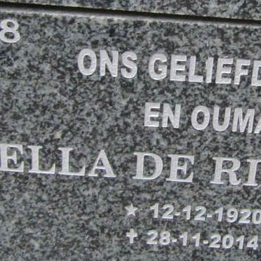 RIDDER Ella, de 1920-2014