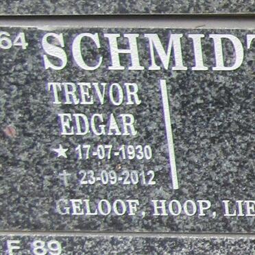 SCHMIDT Trevor Edgar 1930-2012