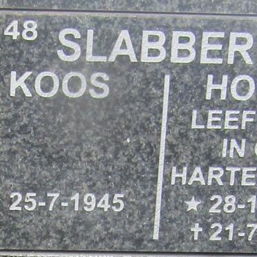 SLABBERT Koos 1945- &amp; Hobbie 1946-2013