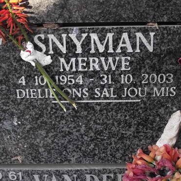 SNYMAN Merwe 1954-2003