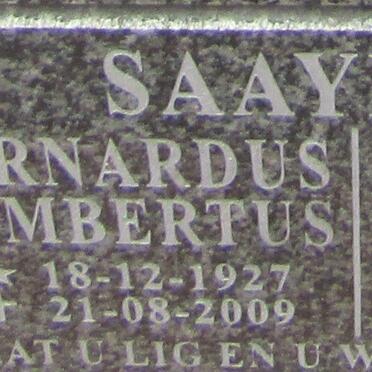 SNYMAN Bernardus Lambertus 1927-2009 &amp; Jennifer W.C.J. 1934-2020