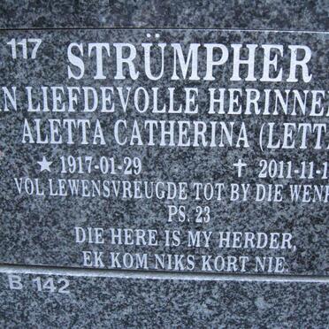 STRüMPHER Aletta Catherina 1917-2011