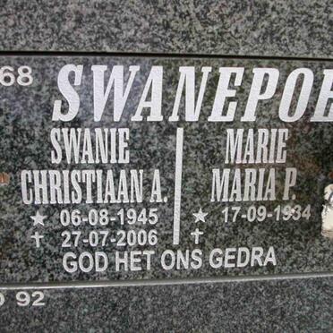 SWANEPOEL Christiaan A. 1945-2006 &amp; Maria P. 1934-