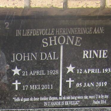 SHONE John Dal 1928-2011 &amp; Rinie 1934-2019