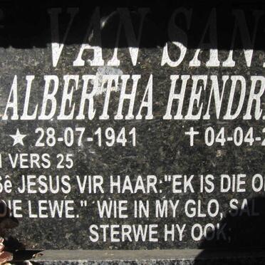 SANTE Albertha Hendrika, van 1941-2008