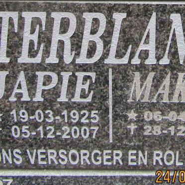 TERBLANCHE Japie 1925-2007 &amp; Makkie 1930-2020