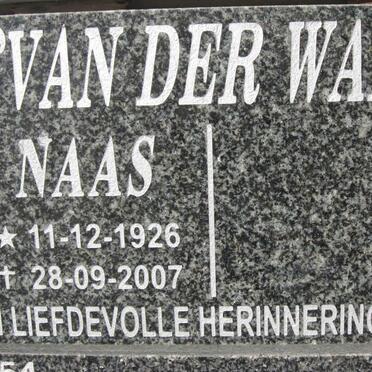 WALT Naas, van der 1926-2007