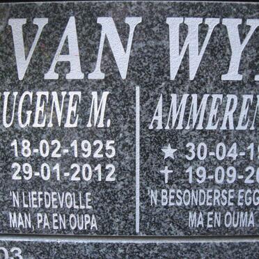 WYK Eugene M., van 1925-2012 &amp; Ammerentia 1926-2007