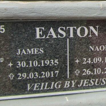 EASTON James 1935-2017 &amp; Naomi 1936-2020