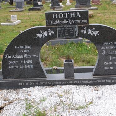 BOTHA Christiaan Maxwell 1909-1998 &amp; Johanna Jacoba POTGIETER 1911-1994