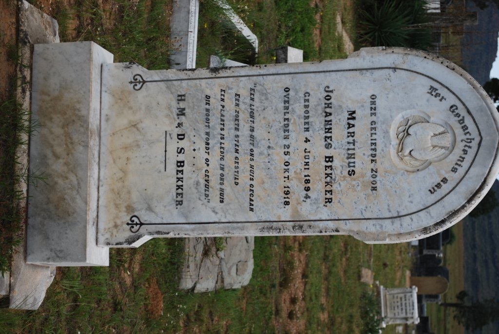 BEKKER Martinus Johannes 1894-1918