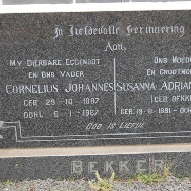 BEKKER Cornelius Johannes 1887-1967 &amp; Susanna Adriana Maria BEKKER 1891-1981