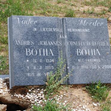 BOTHA Andries Johannes 1934-1985 &amp; Cornelia Dorothea ERASMUS 1940-2000
