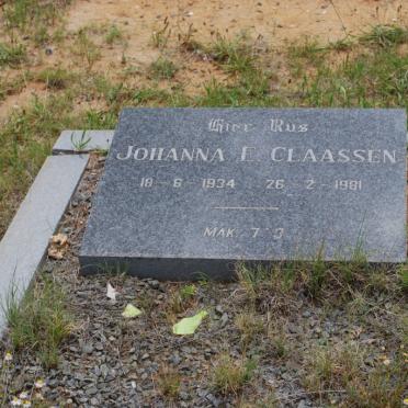 CLAASSEN Johanna E. 1934-1981