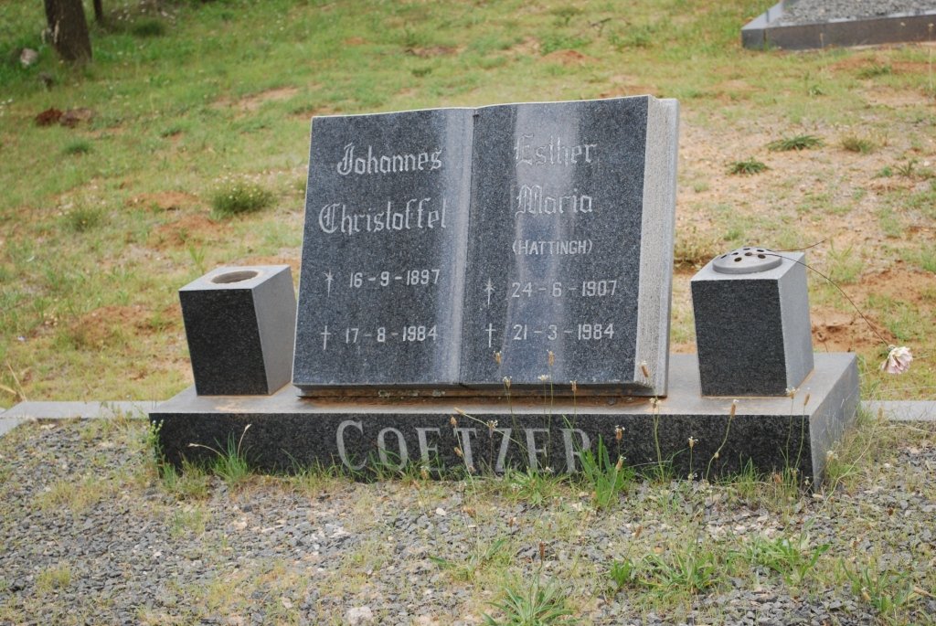 COETZER Johannes Christoffel 1897-1984 &amp; Esther Maria HATTINGH 1907-1984