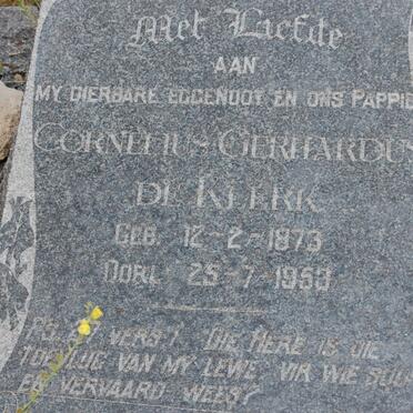 KLERK Cornelius Gerhardus, de 1873-1953