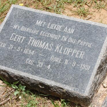 KLOPPER Gert Thomas 1894-1951