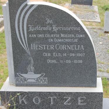 KOTZE Hester Cornelia nee ELS 1907-1996
