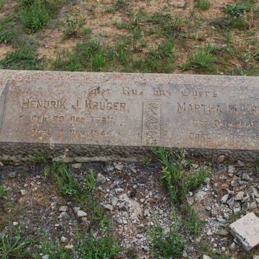 KRUGER Hendrik J. 1867-1944 &amp; Martha M. 1870-1944